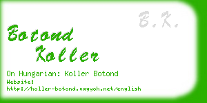 botond koller business card